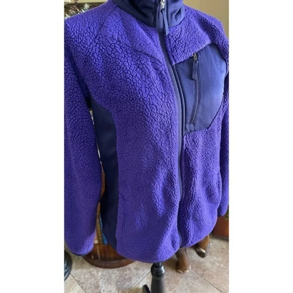 Columbia‎ Womens M Purple Sherpa Fleece Jacket Full Zip Outdoor Hiking Cozy